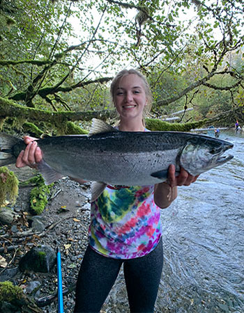 Fish are plentiful off the coast of Hoonah Alaska.
